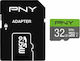 PNY Elite microSDHC 32GB Class 10 U1 UHS-I with Adapter