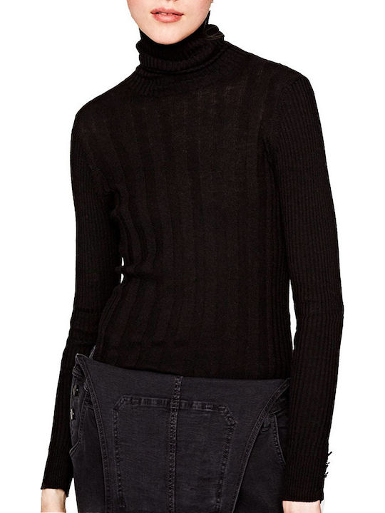 Pepe Jeans Lupa Women's Long Sleeve Sweater Turtleneck Black