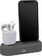 Puro Icon Charging Desk Holder Βάση Φόρτισης Dark Grey για Apple AirPods