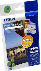 Epson Premium Semi Gloss Hârtie foto A6 (10x15) 251gr/m² pentru Imprimante Jet de cerneală 50 de hârtie fotografică