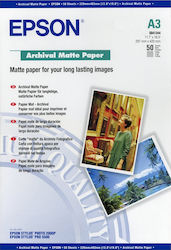 Epson Archival Matte Paper Φωτογραφικό Χαρτί A3 192gr/m² για Εκτυπωτές Inkjet 50 Φύλλα