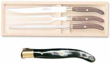 Claude Dozorme Laguiole De Table Black Horn Set Cuțite din Oțel Inoxidabil 3buc