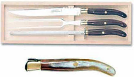 Claude Dozorme Laguiole De Table Hell Horn Set Cuțite din Oțel Inoxidabil 3buc