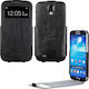 Bugatti Vertikaler Flip Leder 2mm Schwarz (Galaxy S4)