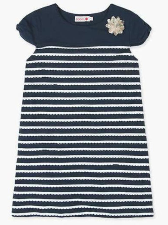 Boboli Kids Dress Short Sleeve Navy Blue