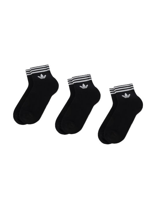 Adidas Trefoil Αθλητικές Κάλτσες Μαύρες 3 Ζεύγη