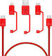 XTAR PDC-3 Плетена USB към Мълния / Type-C / микро USB Кабел 3Спецификация Червен 1.2м