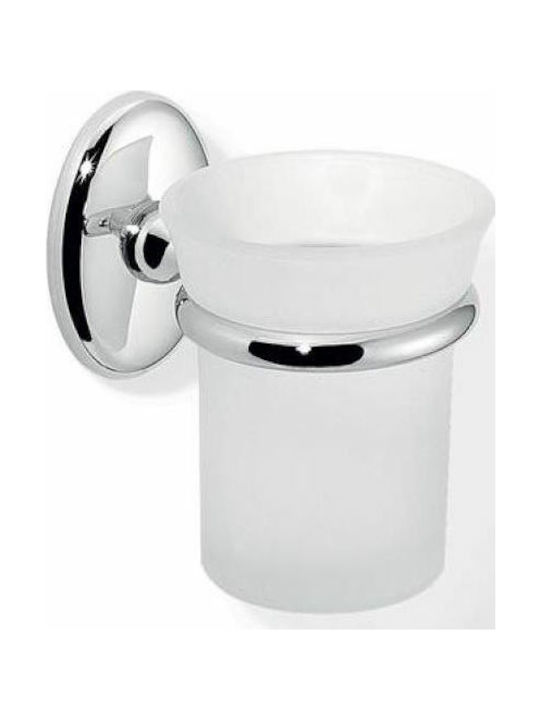 Sanco Oval 8001 Metallic Cup Holder Wall Mounted Silver