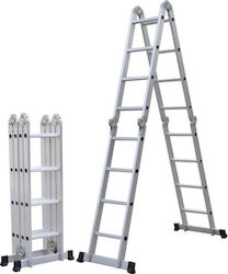 Πολυμορφική Σκάλα Αλουμινίου 70x226cm Μέγιστο Ύψος 4.62m Αντοχή 150kg Πολυμορφική Σκάλα Αλουμινίου 4x4