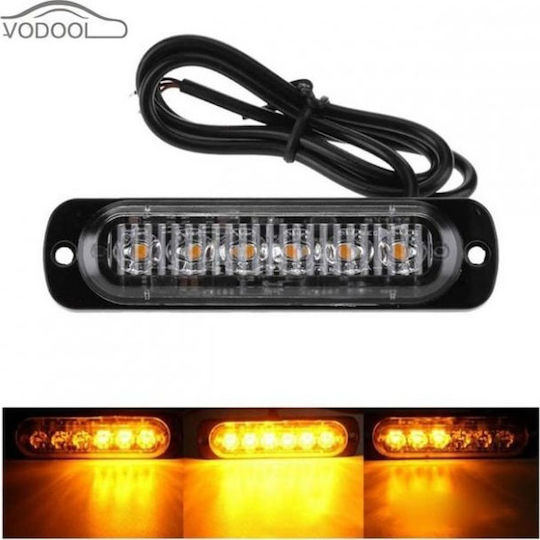 Ideahellas Μπάρα Σήμανσης Αυτοκινήτου LED 12 / 24V 11.2cm με Πορτοκαλί Φωτισμό