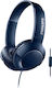 Philips SHL3075 Wired On Ear Headphones Navy Bl...