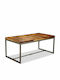 Tisch Speisesaal aus Massivholz & Metall Natürlich 180x90x76cm