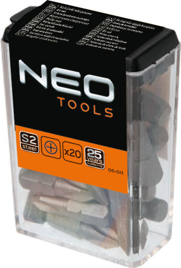 Neo Tools Σετ 20 Μύτες Κατσαβιδιού Σταυρός Μύτες PH2 25mm