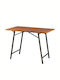 125 Tisch Küche Klappbar Holz mit Metallgestell Schwarz 100x60x70cm