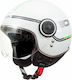 Beon B-110B Jet Helmet White/Green/Red