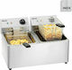 Bartscher Elektrische Fritteuse Doppel 6.5kW Kapazität 2x8lt 55x58x34cm Snack IV