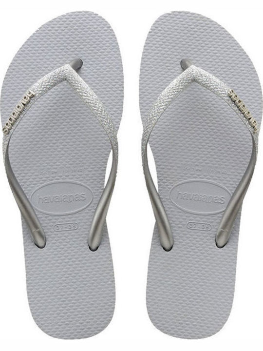 Havaianas Slim Glitter Women's Flip Flops Silver