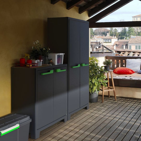 Zweiflügeliger Schrank Moby Kunststoff mit 2 Regale 80x44x100cm