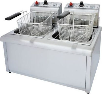 ΤζεΘάν Fryer Electric Double 10.2kW Capacity 2x10lt 73x50x44cm Φ1000 380V