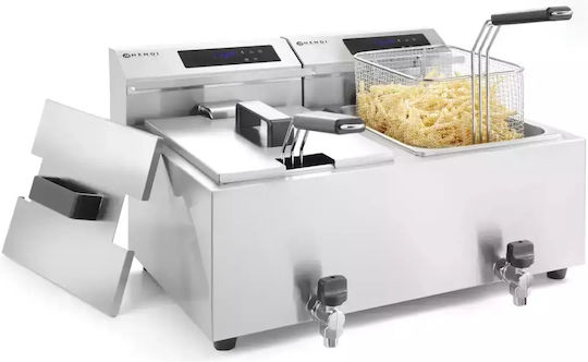 Hendi Elektrische Fritteuse Doppel 7kW Kapazität 2x8lt 60.5x51.5x34.5cm