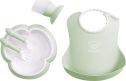 BabyBjorn Feeding Set Baby Dinner Set made of Plastic Green 5pcs