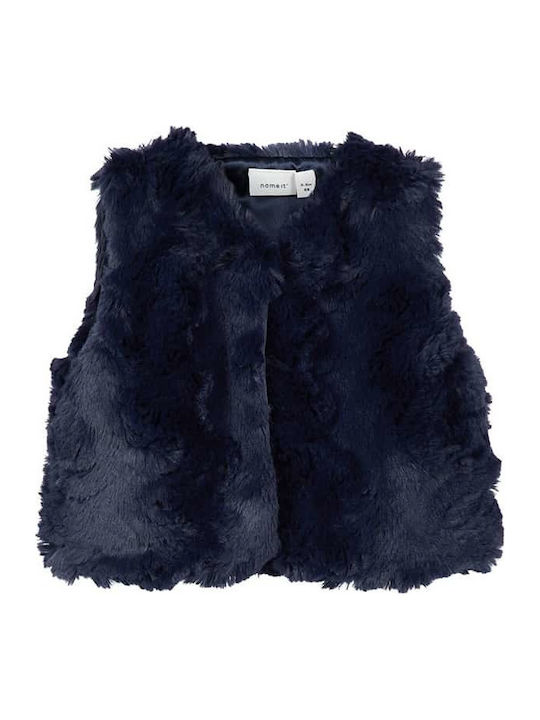 Name It Kids Vest Navy Blue Neppa Fake Fur