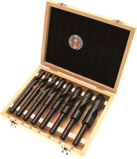 BGS Technic Set de 8 Burghii HSS cu vârf cilindric pentru Metal