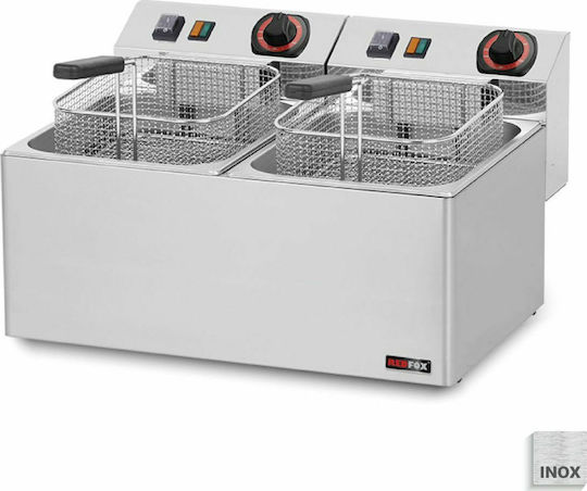 RM Gastro Electric Fryer Double 6.8kW Capacity 2x8lt 54x42x30cm