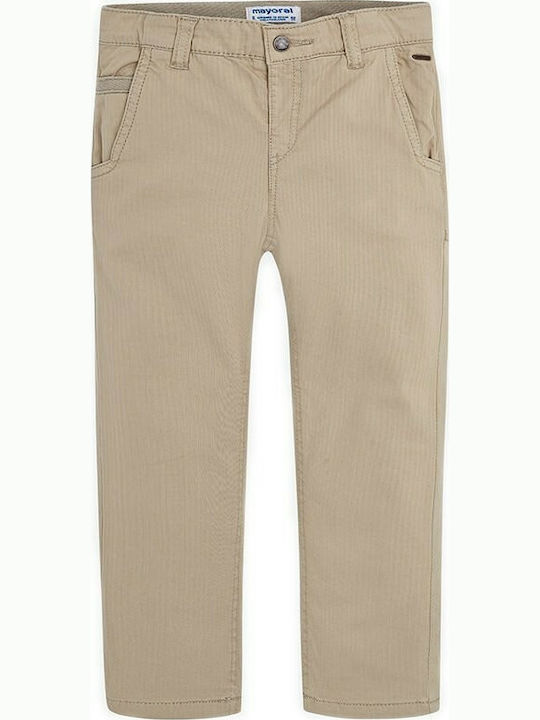 Mayoral Kids Fabric Trousers Beige