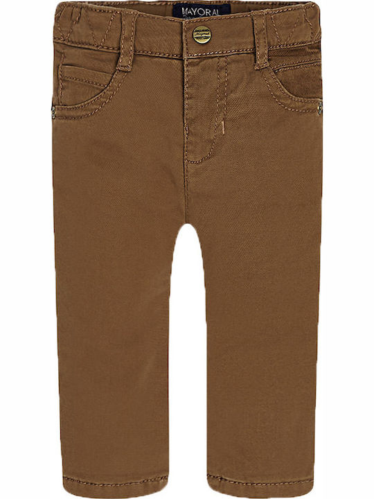 Mayoral Kids' Fabric Pants Brown