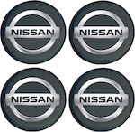 Auto Gs Adhesive Badges with Enamel Coating Nissan 6cm for Car Rims Multicolour 4pcs