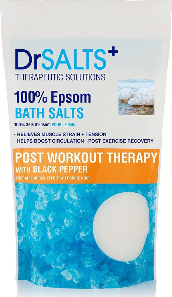 DrSalts Epsom Bath Salts Post Workout Therapy With Black