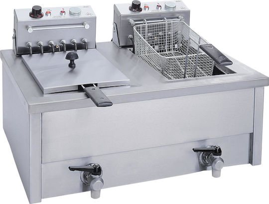 M&M equipment Ηλεκτρική Φριτέζα Διπλή 10.2kW Χωρητικότητας 2x10lt 69x54x29cm F100