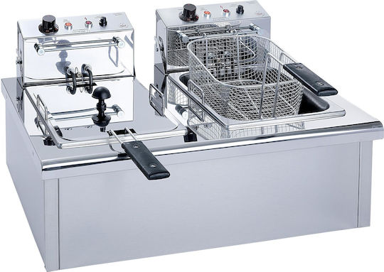 M&M equipment Electric Fryer Double 400V 9kW Capacity 2x7lt 68x47x23cm F70