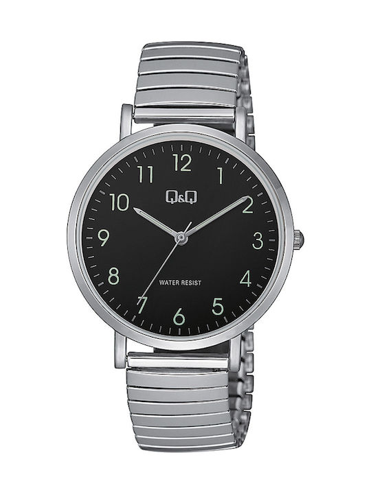 Q&Q Watch Battery with Silver Metal Bracelet QA20J205Y