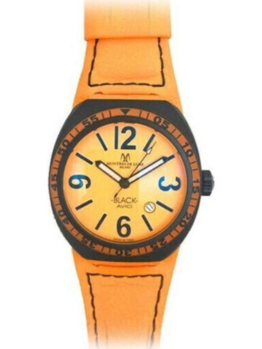 Montres de Luxe Watch Battery with Leather Strap