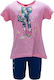 Trax Kids Set with Shorts Summer 2pcs Pink Σετ Βερμούδα Με Μπλουζάκι