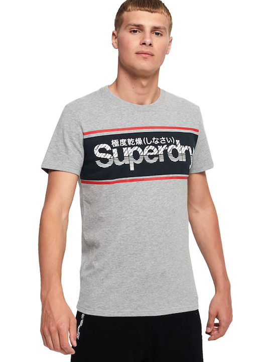 Superdry Retro Sport Bărbați T-shirt Sportiv cu Mânecă Scurtă Gri