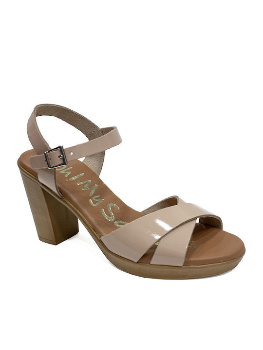 Sandalen aus Lackleder Rosa