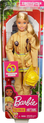 Barbie 60th Anniversary Firefighter Collectible Doll for 3++ Years