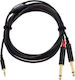 Cordial Kabel 2x 6,3mm Stecker - 3,5 mm Stecker 3m Schwarz (CFY 3 WPP)