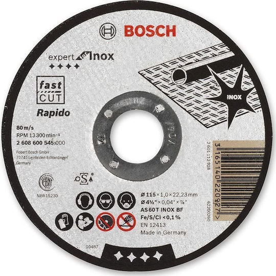 Bosch Δίσκος Κοπής Μετάλλου 115mm