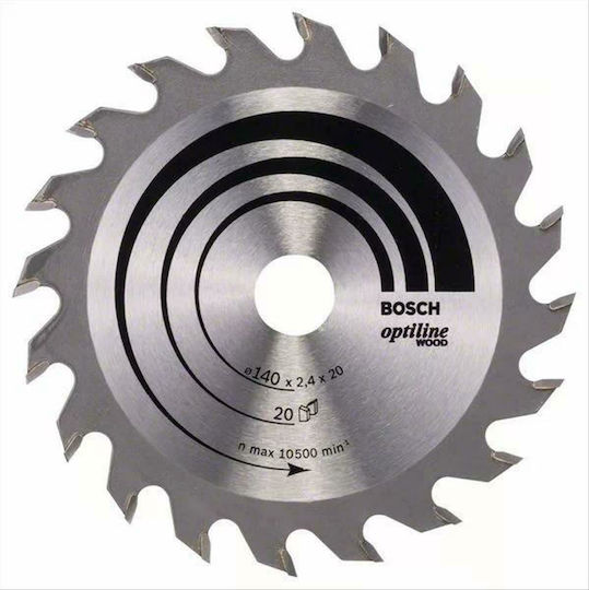 Bosch Optiline Wood Cutting Disc Wood Hole Diameter 140mm with 20 Teeth 1pcs