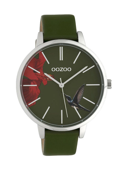 Oozoo Timepieces Limited Watch with Green Leather Strap