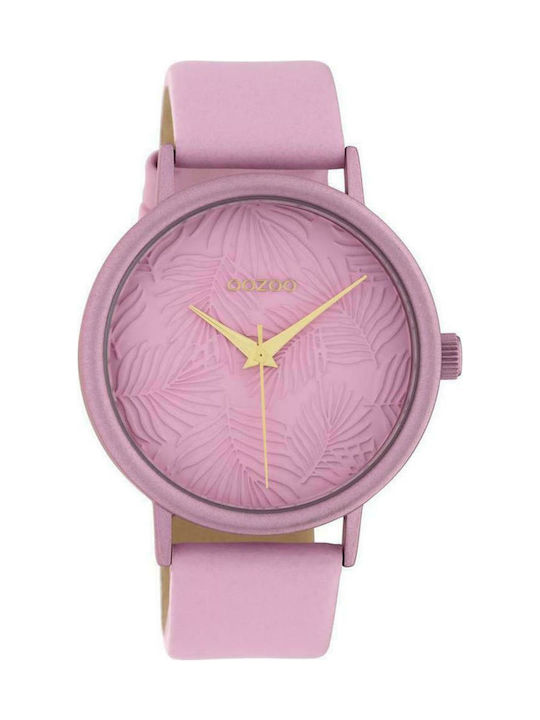 Oozoo Timepieces Limited Ρολόι με Ροζ Δερμάτινο Λουράκι