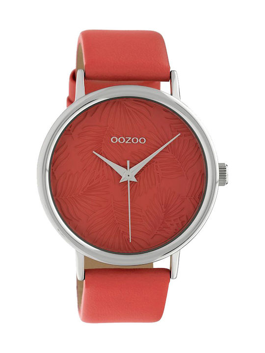 Oozoo Timepieces Limited Uhr mit Rot Lederarmband