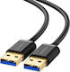 Ugreen USB 3.0 Cablu USB-A de sex masculin - USB-A de sex masculin Negru 1m 10370