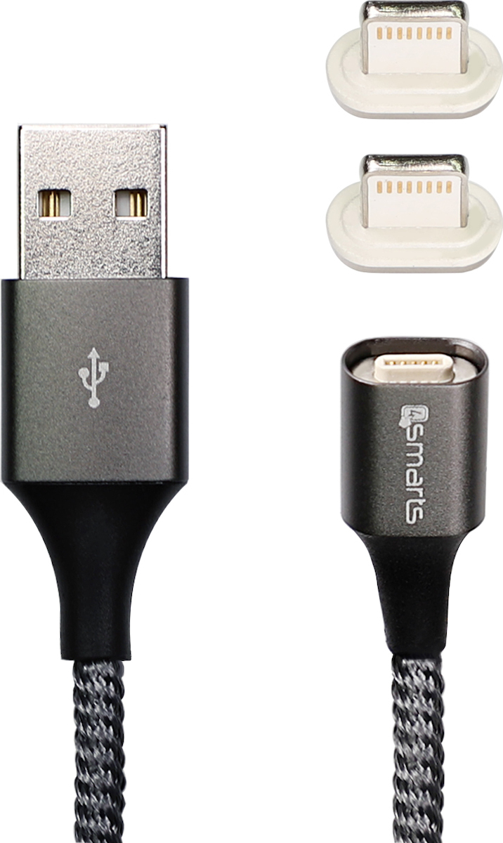 4Smarts Braided / USB to Lightning Cable Γκρι 1m (2 connectors