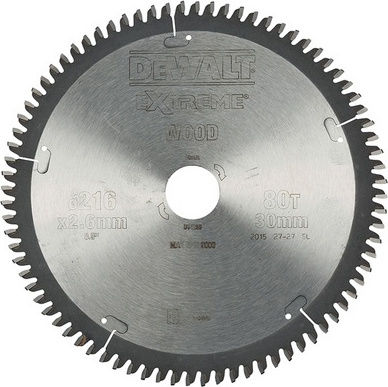 DEWALT Cutting Disc Wood Extreme 216mm Cutting Disc Wood Hole Diameter 216mm with 80 Teeth 1pcs