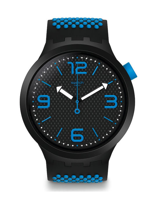 Swatch Big Bold Uhr mit Blau Kautschukarmband